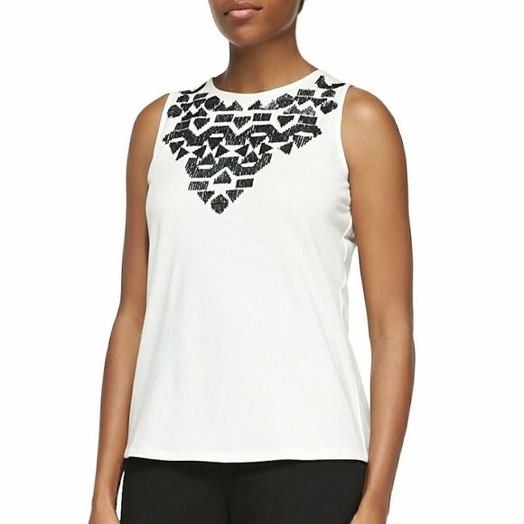 Joan Vass Sequined Sleeveless Shell - Picture 1 of 7